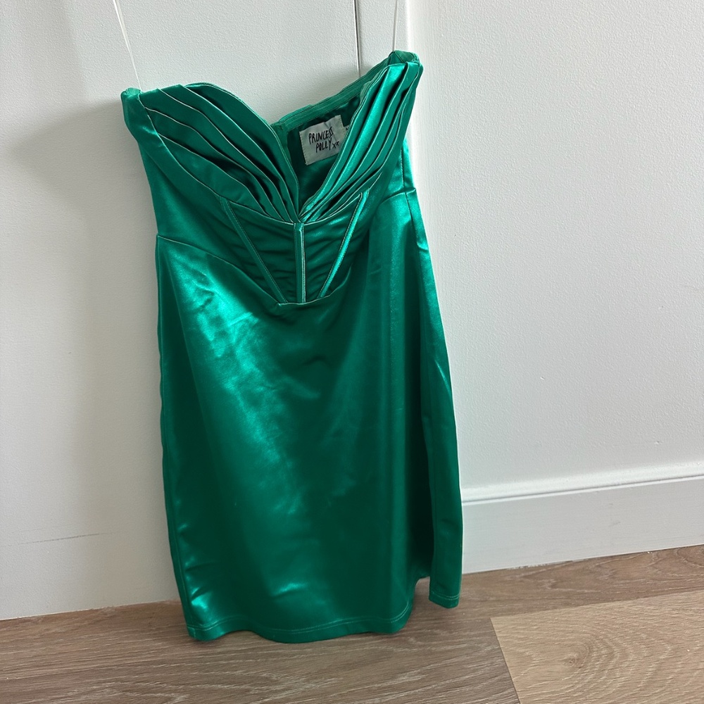 Princess Polly Green Silk Dress